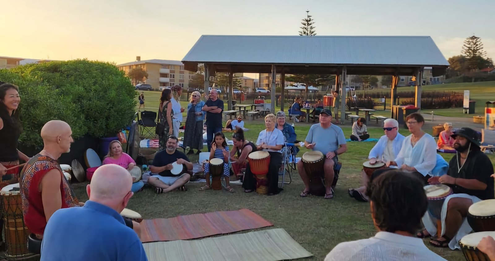 Djembe workshop in the park.