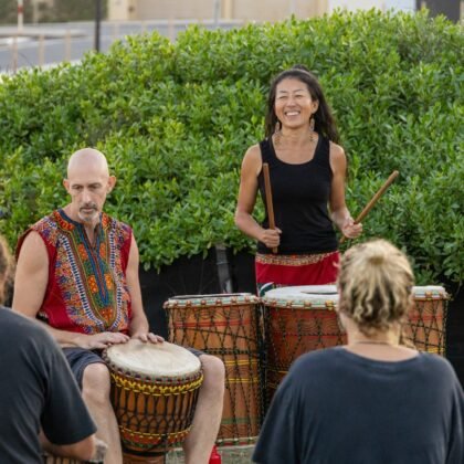 Ben and Sophie - Djembe Al;chemy playing in the park